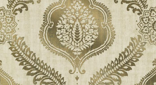 Zoraya Gold Damask wallcovering from Brewster Home Fashions' Alhambra Collection 
