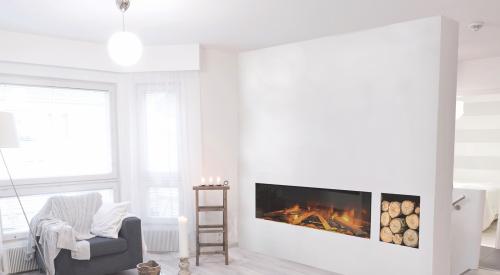 E Series electric fireplaces from Electric Modern offer a solution for ventless applications in multifamily structures or environmentally friendly spaces.
