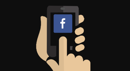 Facebook icon on cellphone