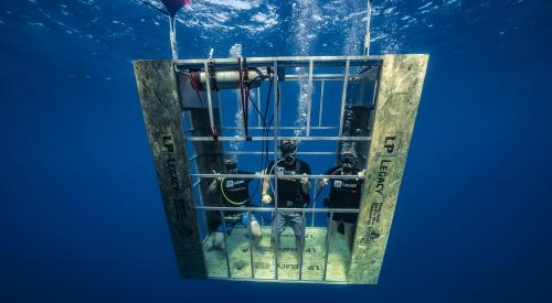 Builders want proof of performance. LP took it to the extreme by sending LP Legacy sub-flooring panels diving with sharks.