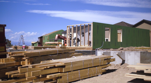 Ready-Frame package on the jobsite reduces framing time and lumber waste