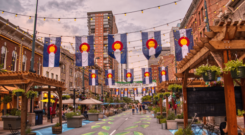 Larimer Square in Denver—the hottest housing market MSA in December 2023, according to the U.S. News Housing Market Index 