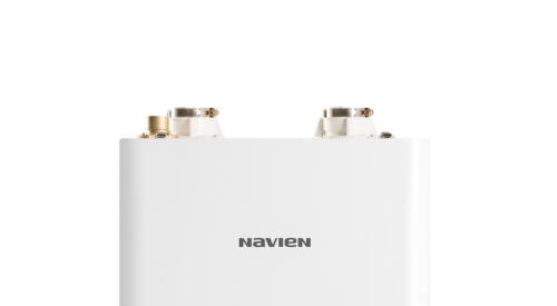 Available in two models, the NFB series of high-efficiency condensing fire-tube boilers from Navien each features a new, patented fire-tube heat exchanger that is form-pressed and robotically laser welded in-house to reduce weak points prone to thermal stress and corrosion. Oval tubes in the heat exchanger contain internal turbulators to improve the heat transfer rate and structural integrity. The boilers achieve a 95 percent AFUE rating. 