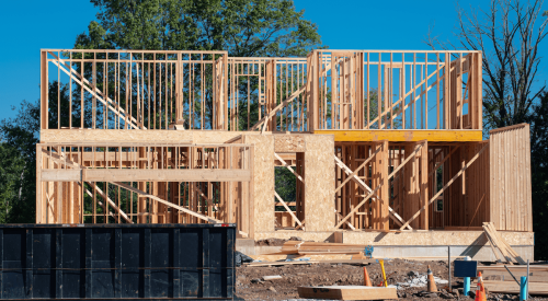 New-home construction framing underway