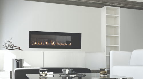 The Mezzo series of modern gas fireplaces from Heat & Glo can be controlled from virtually anywhere using a Wi-Fi-enabled app 