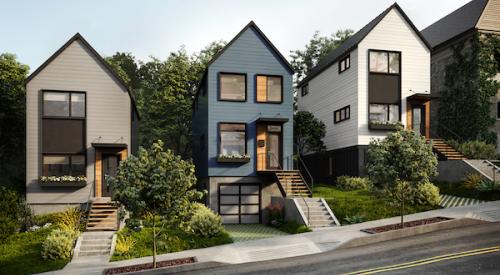 Rendering of modular homes built on Pittsburgh's Black Street