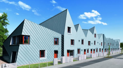 Rheinzink architectural-grade zinc cladding for the home's exterior