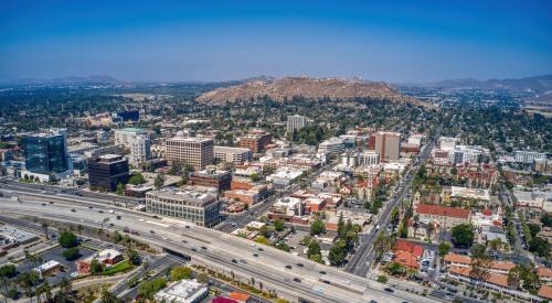 Aerial view of Riverside, CA metro area 
