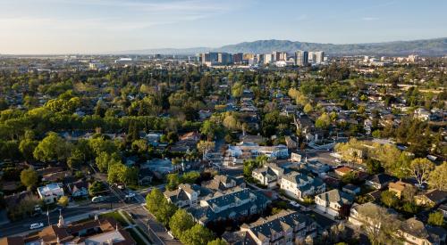 Aerial view of the city of San Jose, California