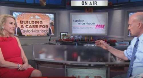 Taylor Morrison's Sheryl Palmer is with Jim Cramer in the TV studio