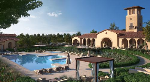 Outdoor pool at resort club within Terramor, a master planned community in California