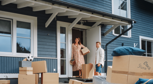 Young couple moving to more affordable house 