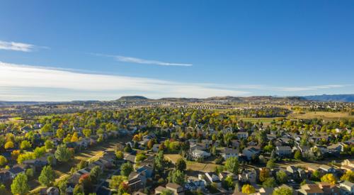 Aerial of neighborhood colorado