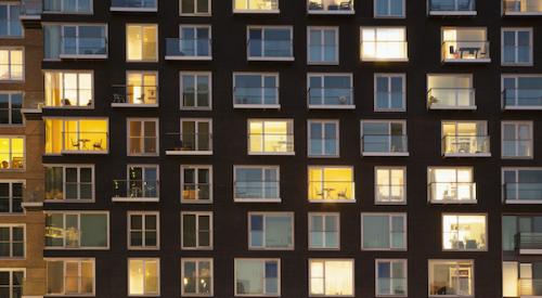 Apartment building windows