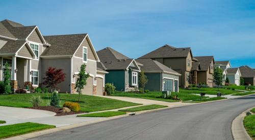 Block of single-family houses in the suburbs