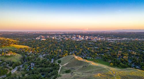 Aerial view of Boise, Idaho, metro area