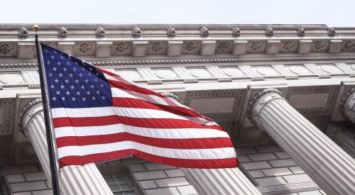 American Flag raised in Washington, D.C.