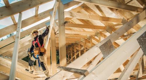 builder on with roof framing and trusses