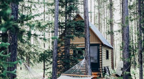 House exterior with hammock at Yellowstone Nat'l Park