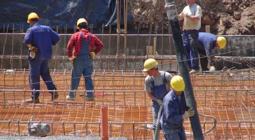 Construction crew on work site