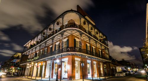 Downtown french quarters at night