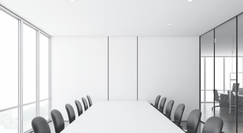 Empty conference room during coronavirus pandemic