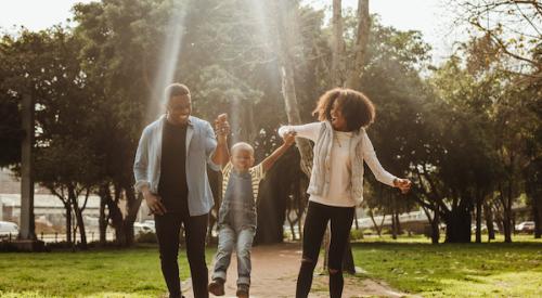 Family in park