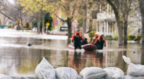 Flooding in a neighborhood due to climate change