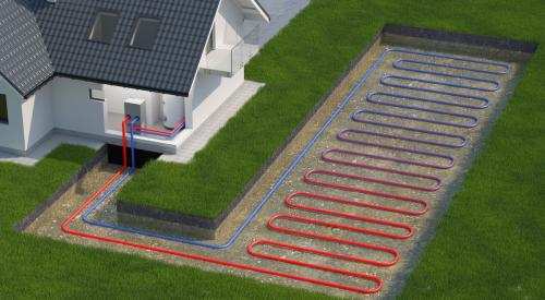Geothermal heating graphic
