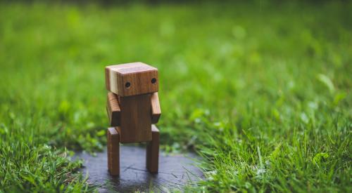 Miniature wooden robot