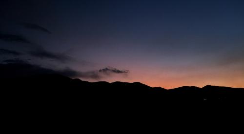 denver mountains at dusk