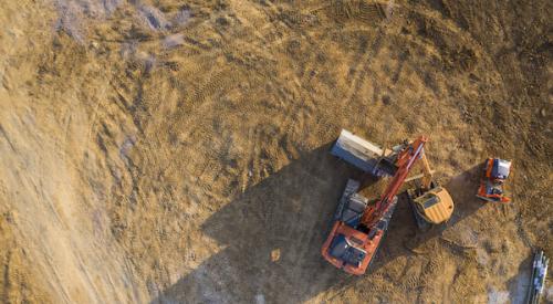 Heavy equipment at construction site