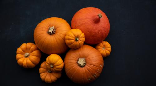 pumpkins on a table