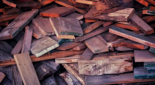 Pile of wood planks 