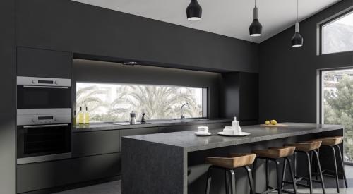 Kitchen appliances in minimalist home 