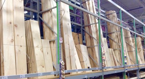 Lumber in warehouse
