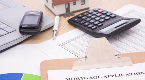Mortgage application on desk