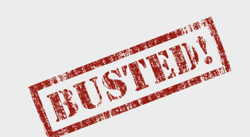 Busted! sign for 10 Lean building myths that have been busted 