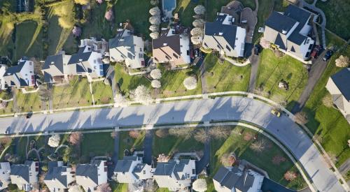 New Jersey neighborhood aerial view