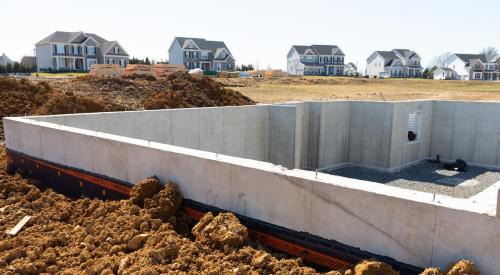 Foundation poured for new home in residential development