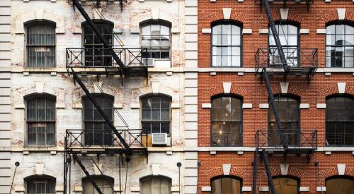 Exterior of NYC apartment buildings where rents are climbing