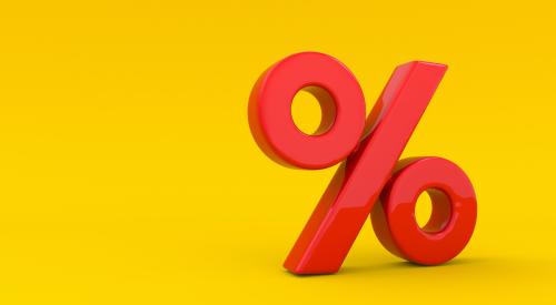 percent sign against yellow background
