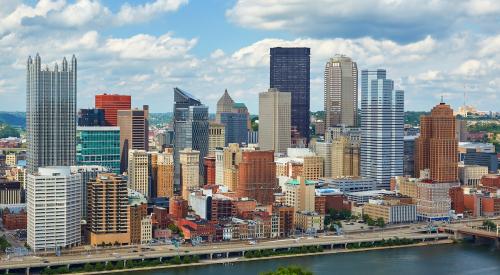 City of Pittsburgh skyline on a sunny day