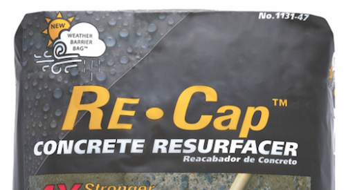 Re-Cap Concrete Resurfacer from Quikrete makes it fast and easy to transform deteriorated concrete surfaces into a durable, long-lasting sidewalk, driveway, or patio. The resurfacer bonds to concrete stronger than the concrete itself, the company says. It applies with a squeegee, trowel, or brush and has a walk-on time of  8 hours and drive-on time of 24 hours. IBS Booth C5315. 