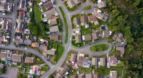 Residential neighborhood aerial