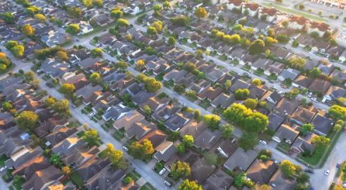 Residential neighborhood aerial