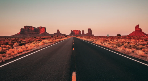 road through Oljato-Monument Valley in Arizona