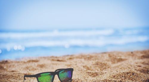 sunglasses on beach