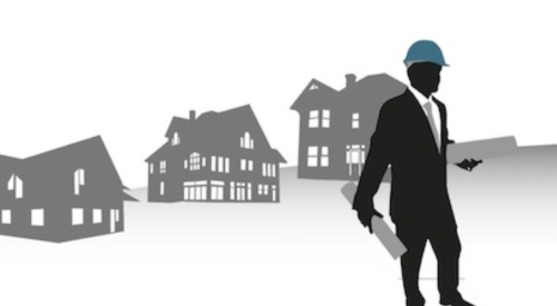 Silhouette of home builder 