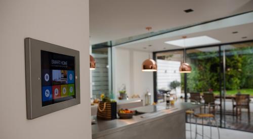 Smart home technology system on wall